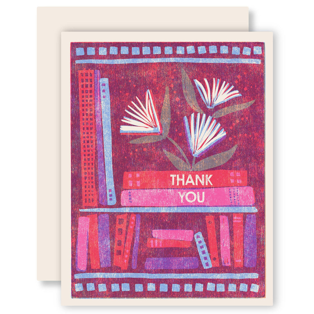 Thank You Book Flowers Card