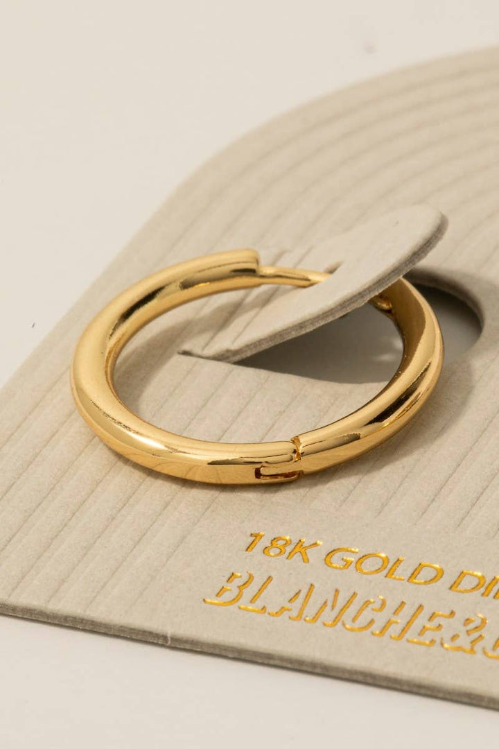 Gold Dipped Thin Tube Hinge Hoop Earrings: Gold