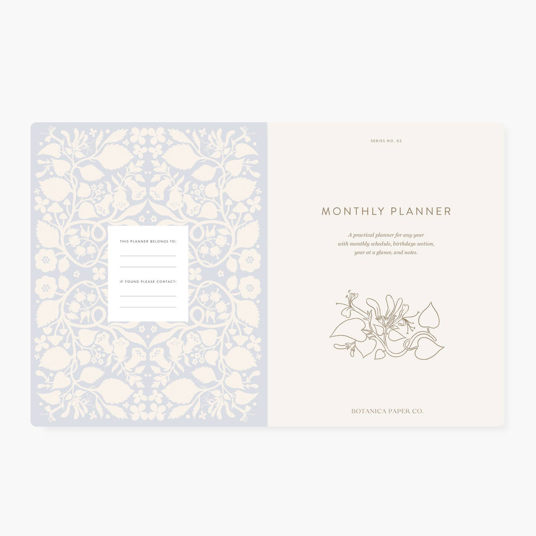 BLUE FLORAL | UNDATED MONTHLY PLANNER