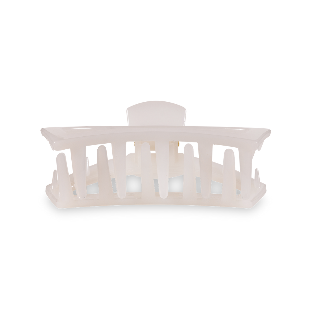 Medium Open Hair Clip-Coconut White
