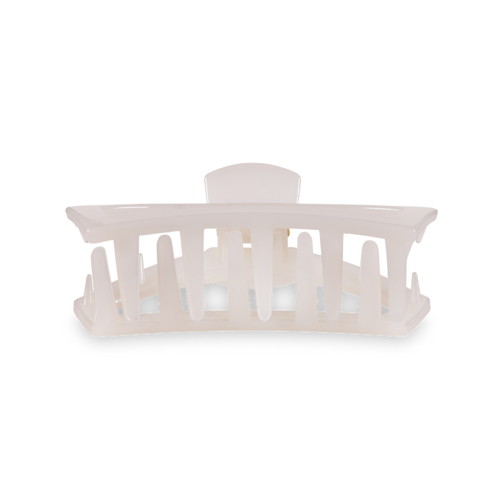 Medium Open Hair Clip-Coconut White
