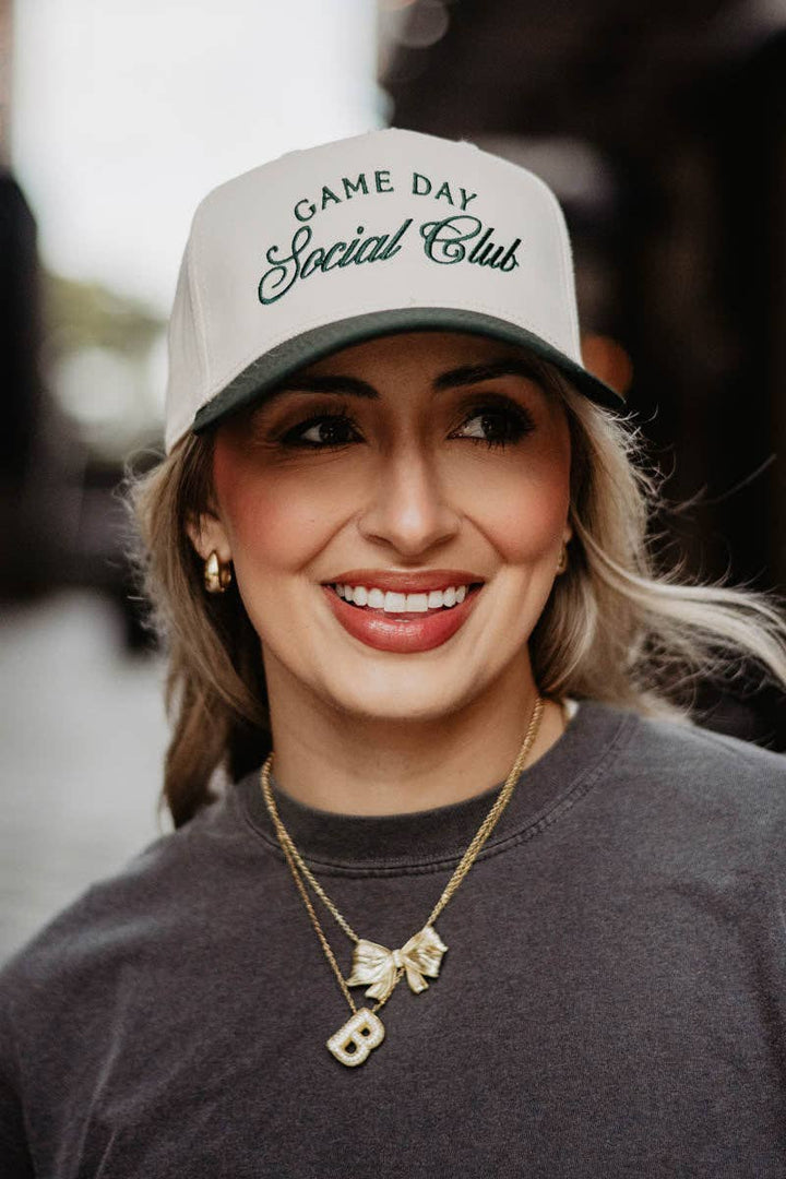 Game Day Social Club Two-Toned Vintage Hat: Red and Tan