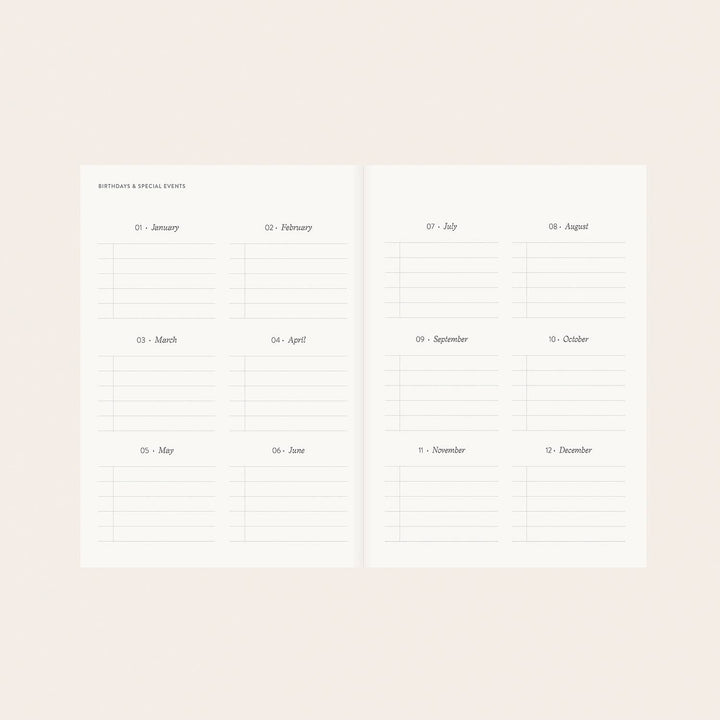 GARDEN FLORA | LINEN-BOUND UNDATED PLANNER