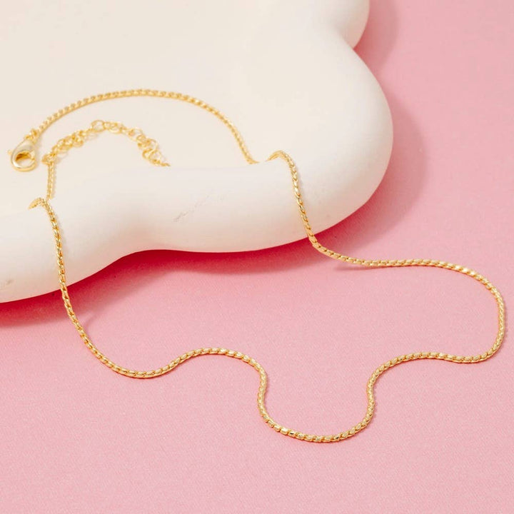 Spiral Dainty Chain Necklace: Gold