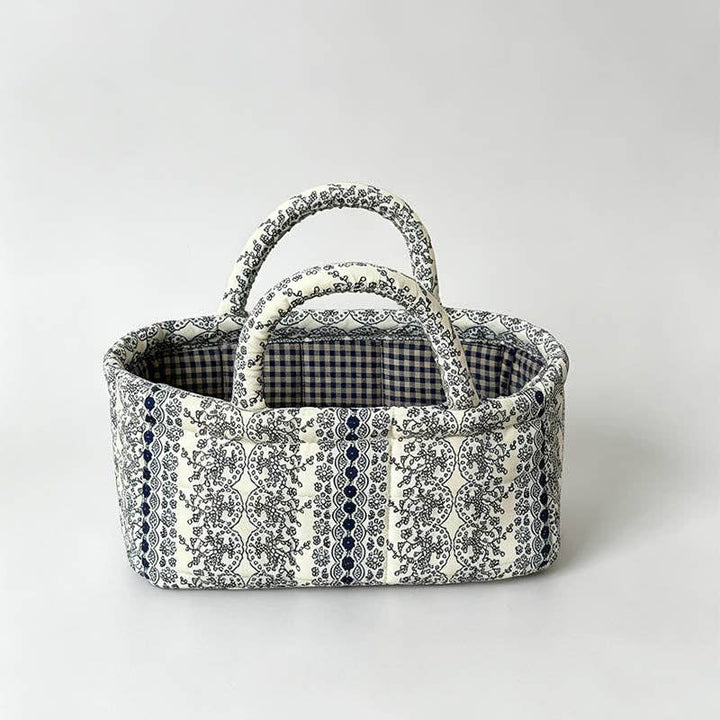 Quilted Floral Storage Organizer Bag: Big Floral / One Size