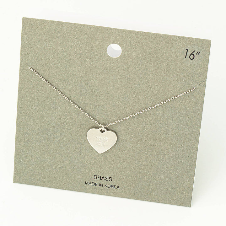 Fuck Off Heart Pendant Necklace: S