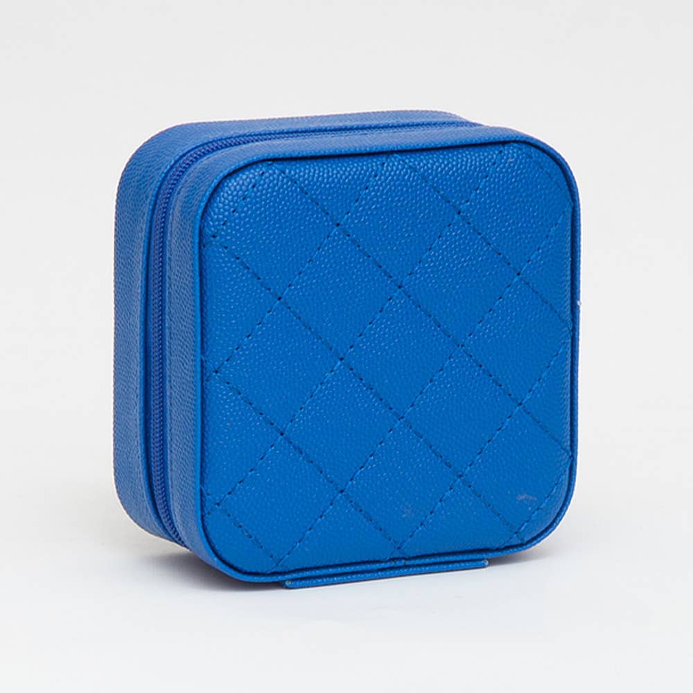 Faux Caviar Leather Portable Square Jewelry Box
: Gold