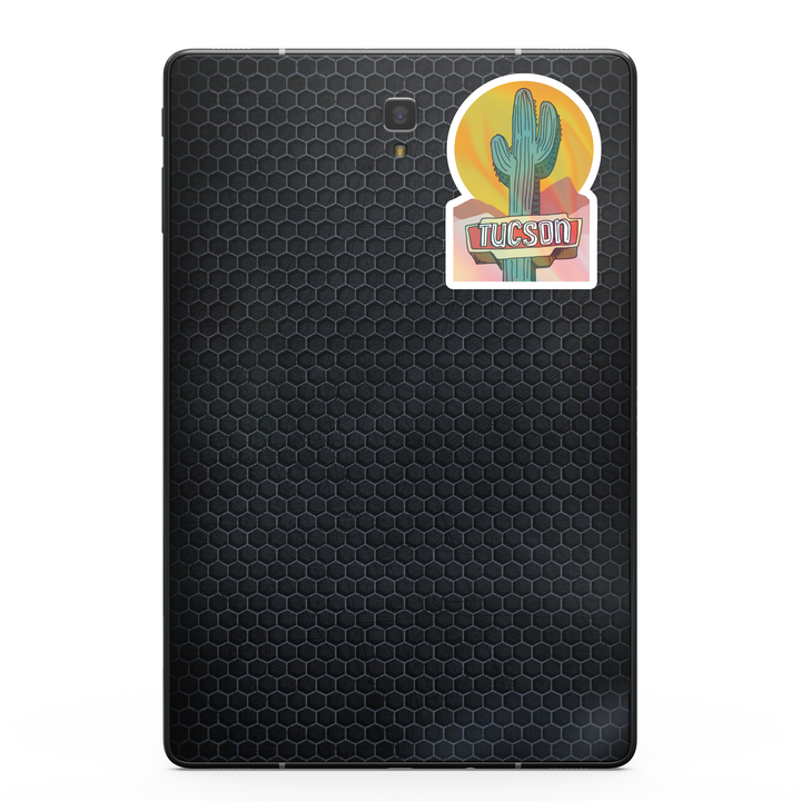 Tucson Saguaro Neon Sign Holographic Vinyl Sticker