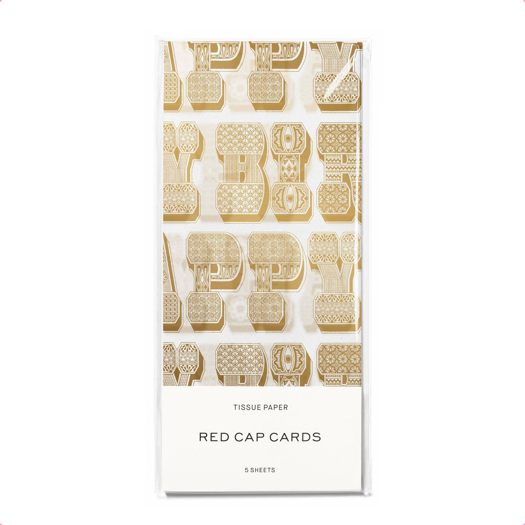 B-day Typography tissue paper: 5 Sheets