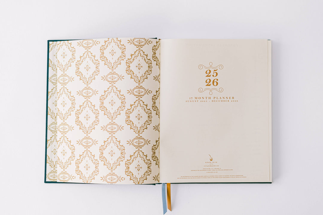 2026 Golden Thistle 17-Month Large Bound Planner