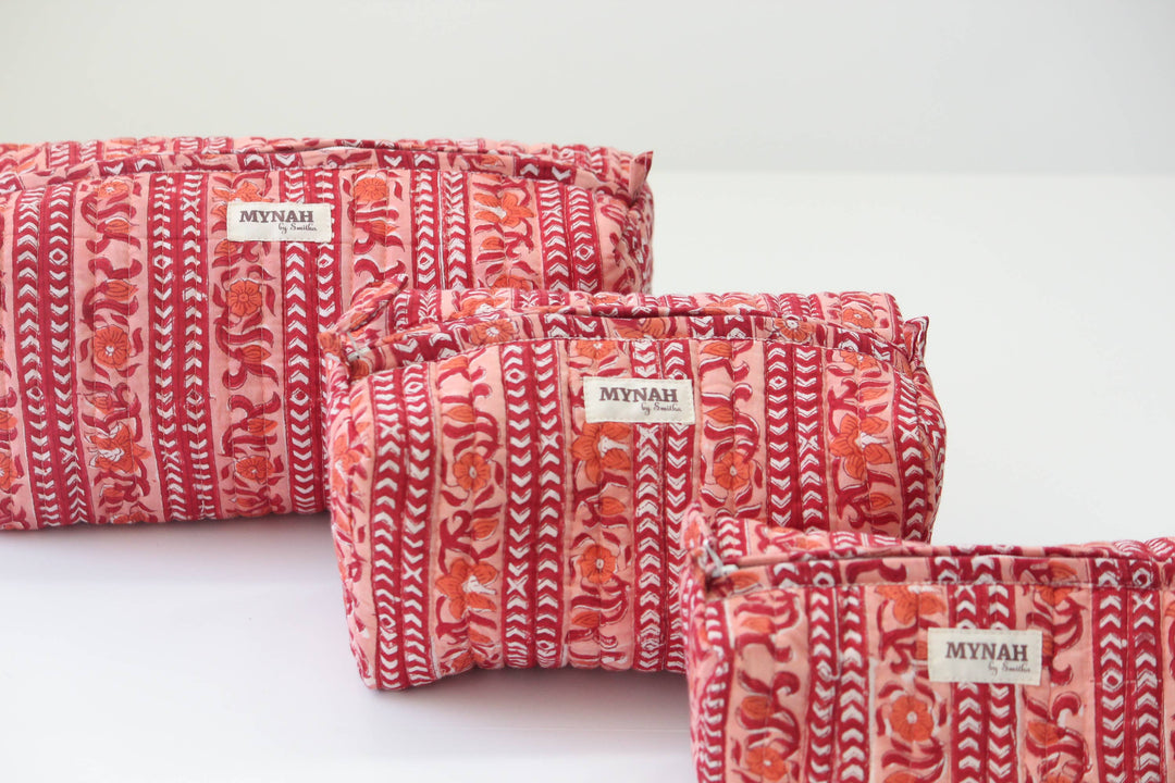 Terracotta Stripes Cosmetic Bag