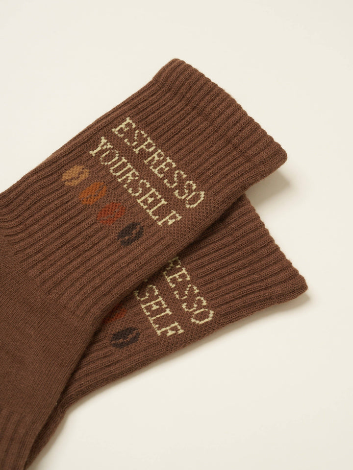 ☕︎ Coffee Lover Grip Sock, Pilates Socks