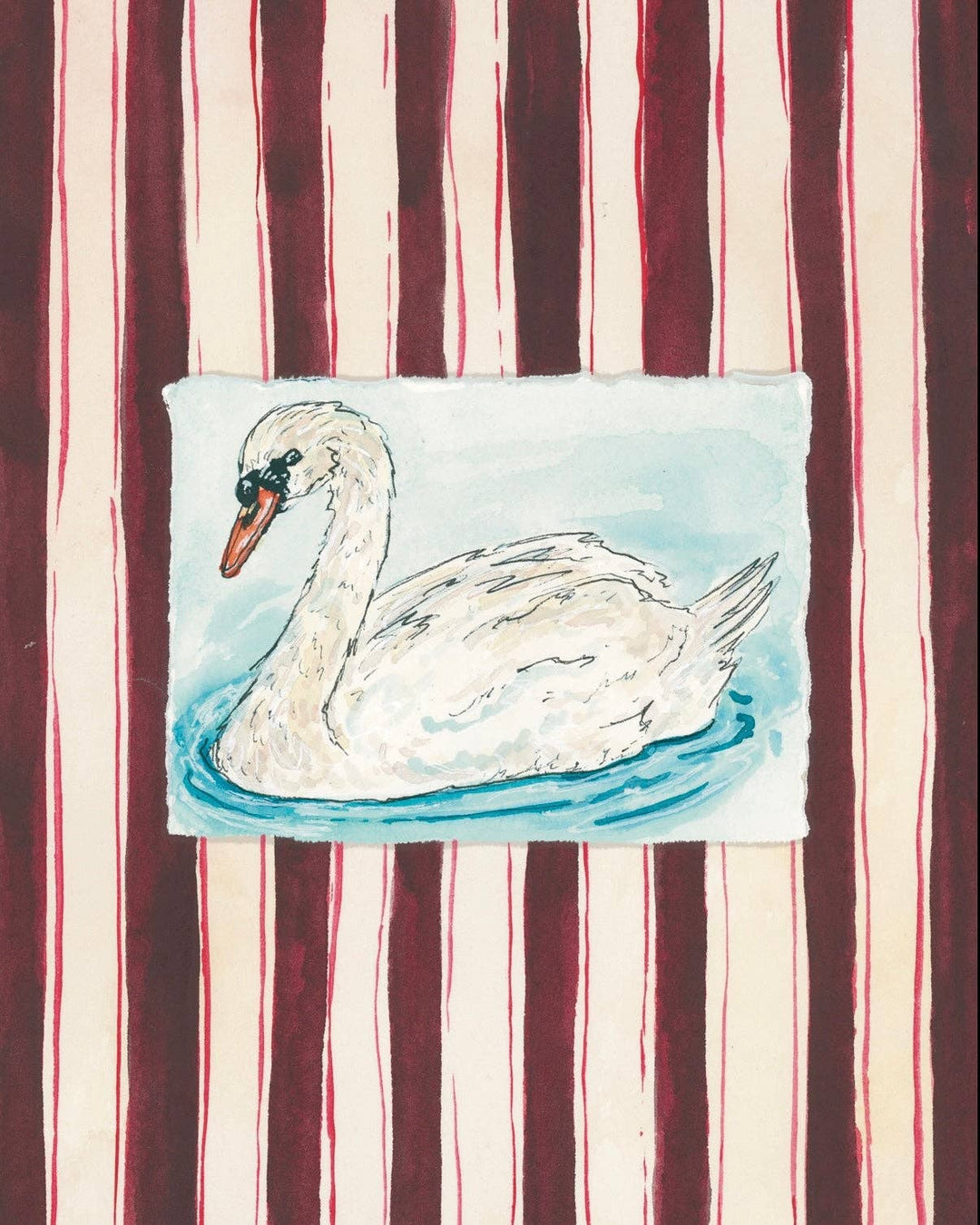 Swan with Purple Stripes Fine Art Print: 11x14