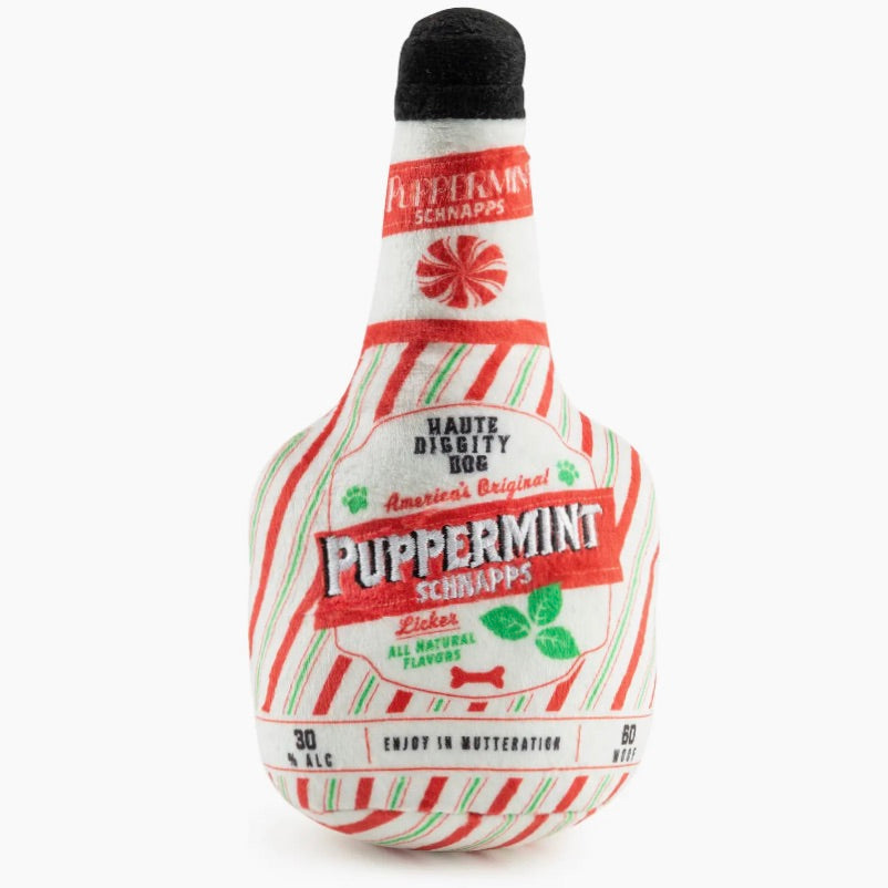 Puppermint Schnapps Bottle Christmas Dog Toys