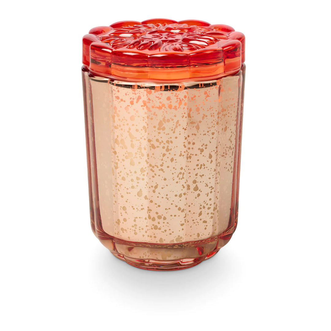 Blood Orange Dahlia Flourish Glass
