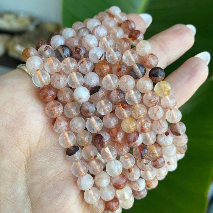 Fire Quartz Crystal Beaded Bracelet