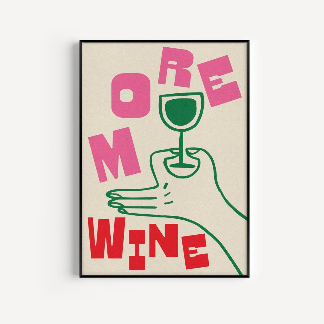 More Wine Retro Art Print