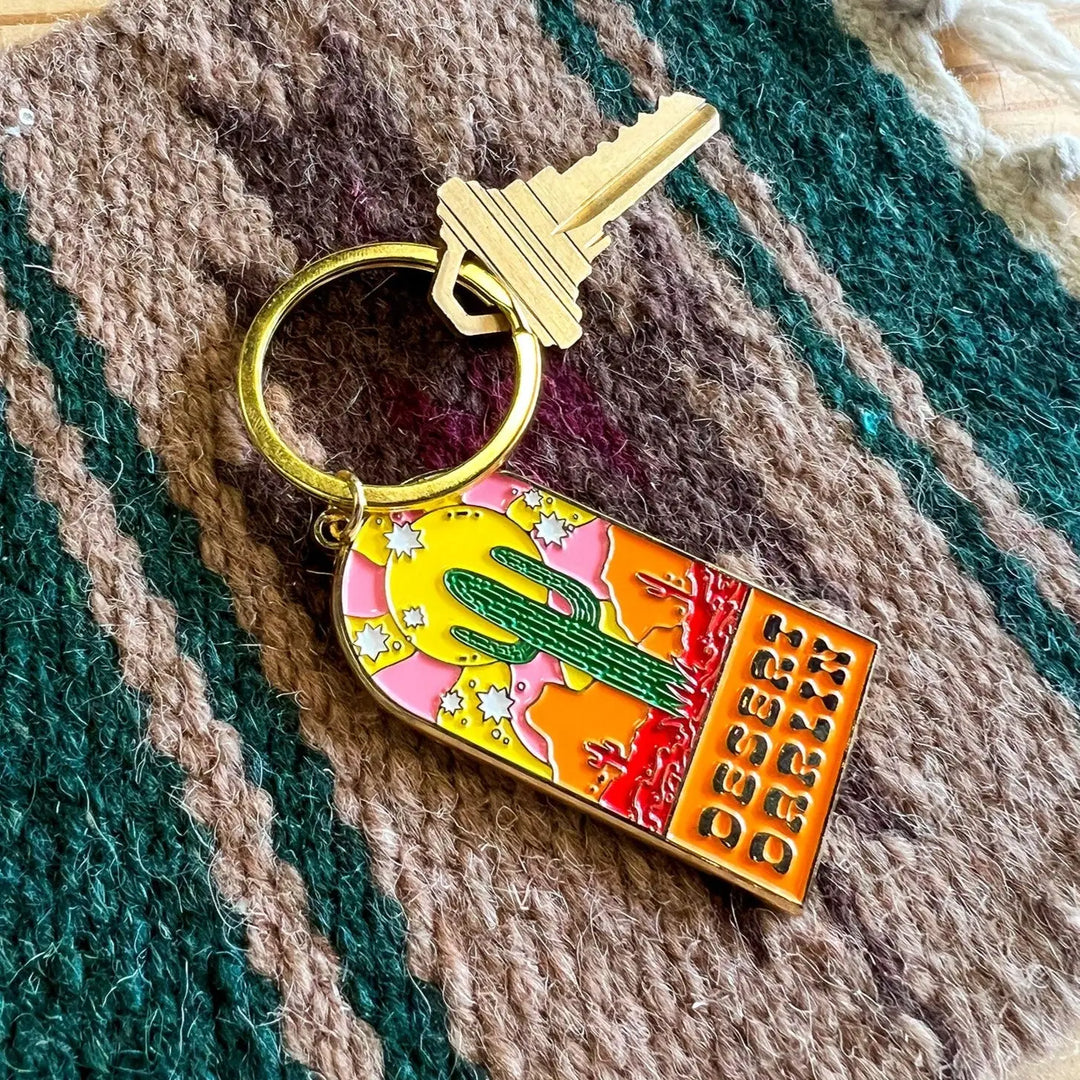 Desert Darlin Gold Plated Hard Enamel Keychain