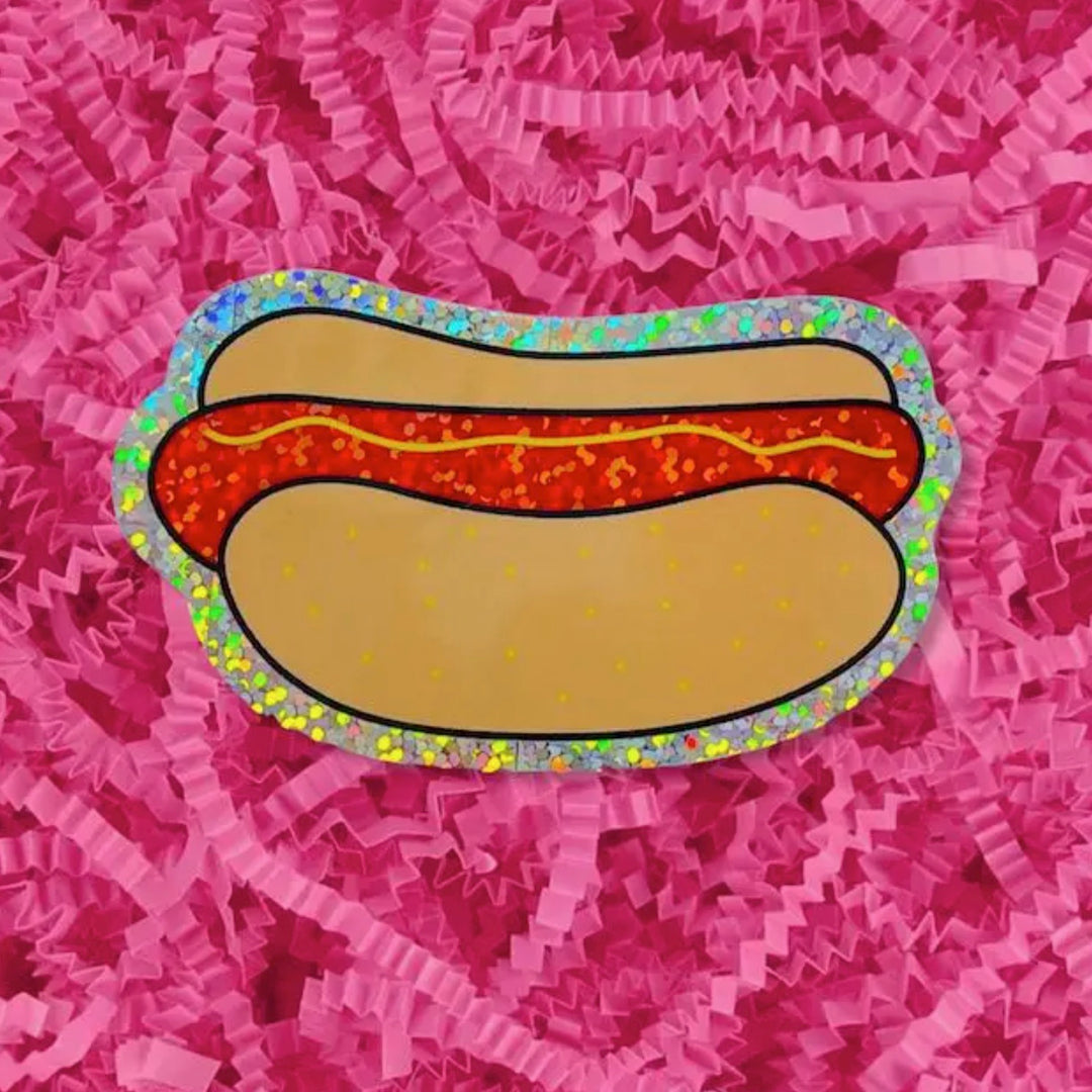 Glitter Hot Dog Sticker