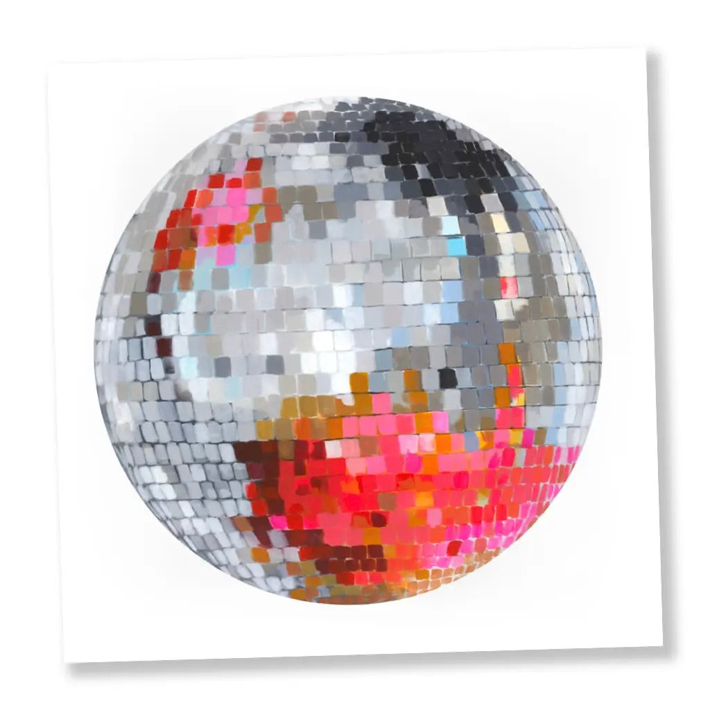 Pink Lady Disco Ball Painting Paper Prints