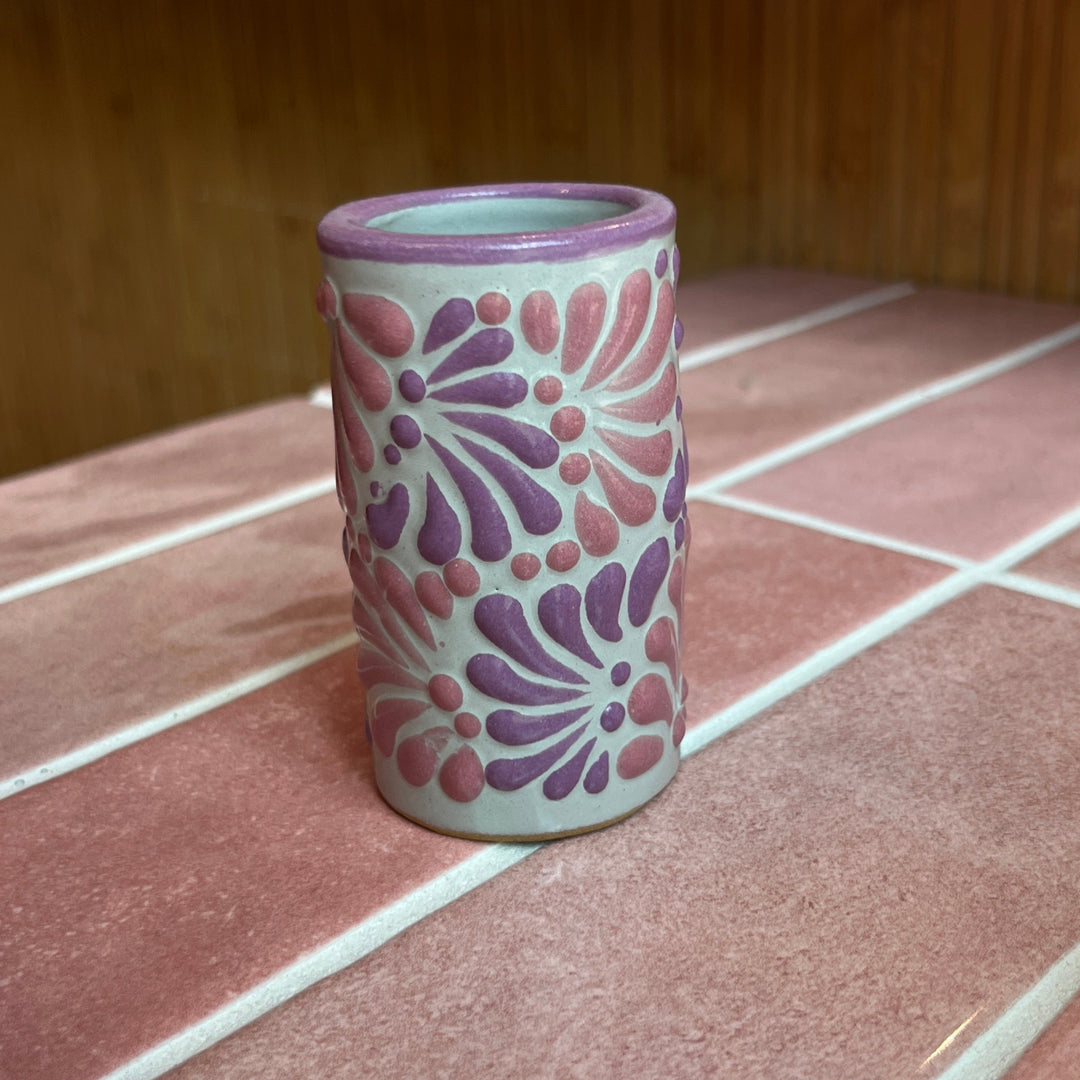 Pink+Purple+Neutral Handmade Talavera Shot Glass