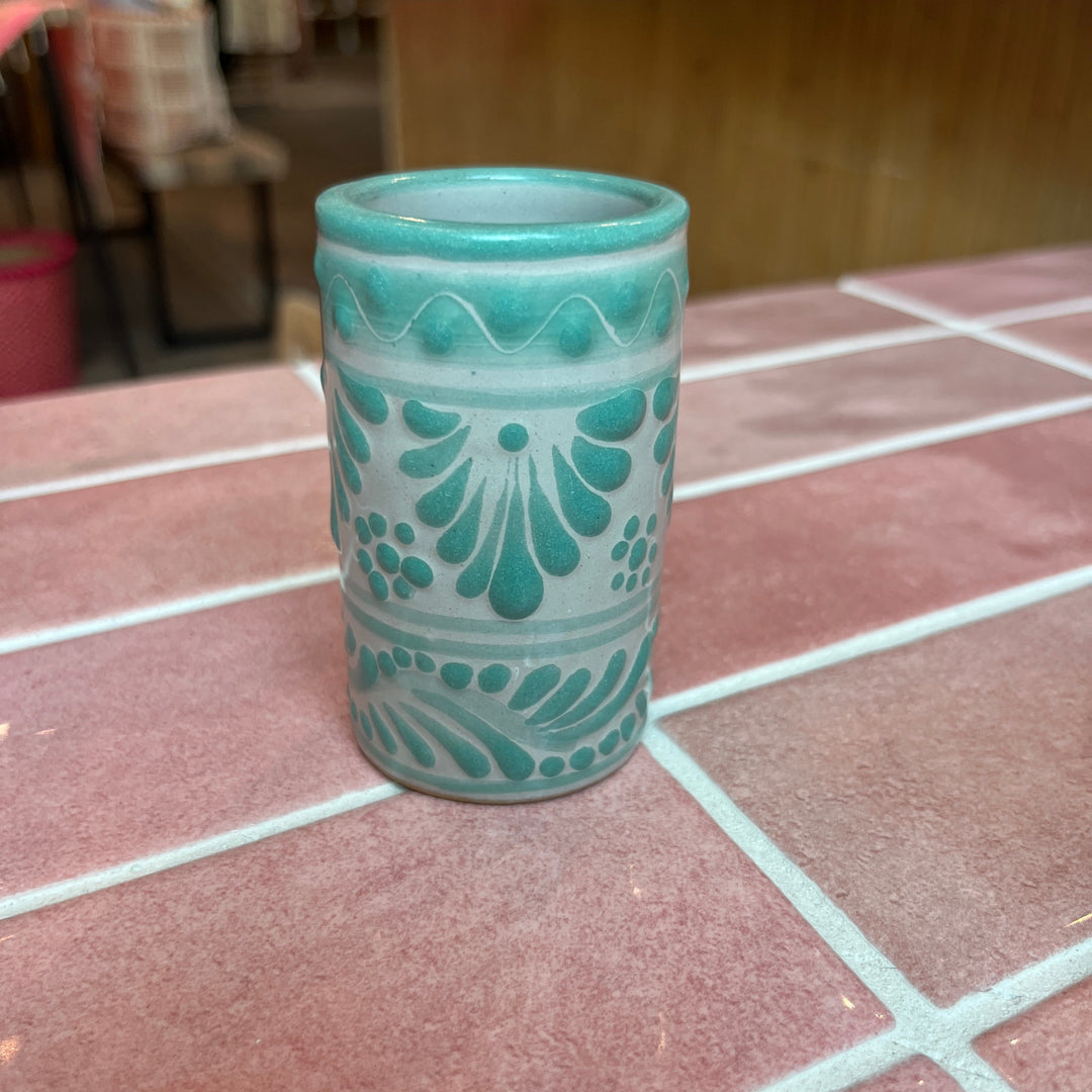 Aqua+Neutral #2 Handmade Talavera Shot Glass