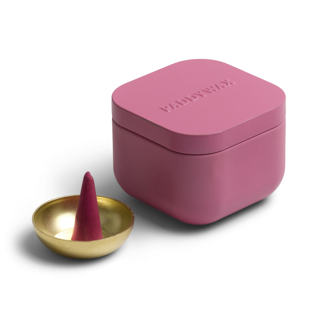 Pink Metal Tin Incense Cones
