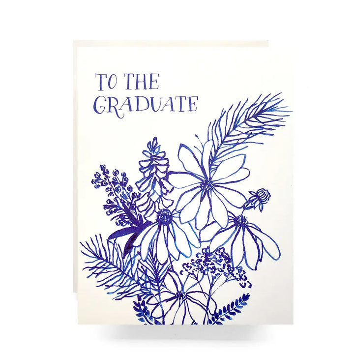 Indigo Wildflowers Graduate Greeting Card