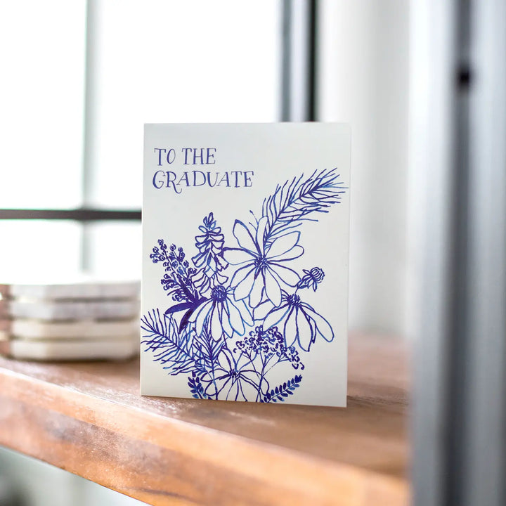 Indigo Wildflowers Graduate Greeting Card