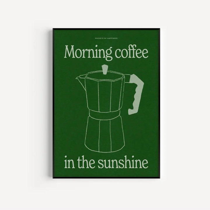 Morning Coffee In The Sunshine Retro Print A4