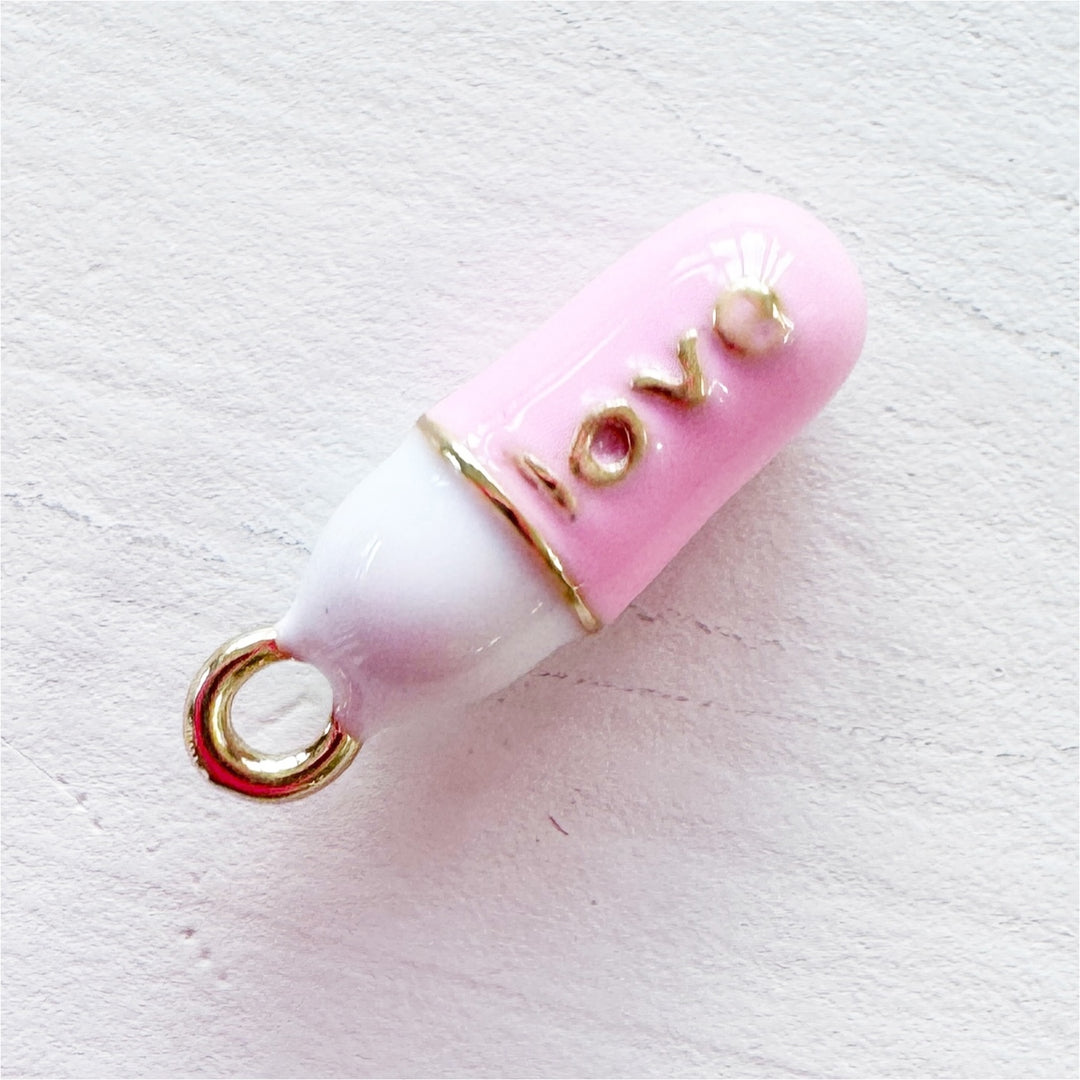 Pink Pill Charm, "Love"