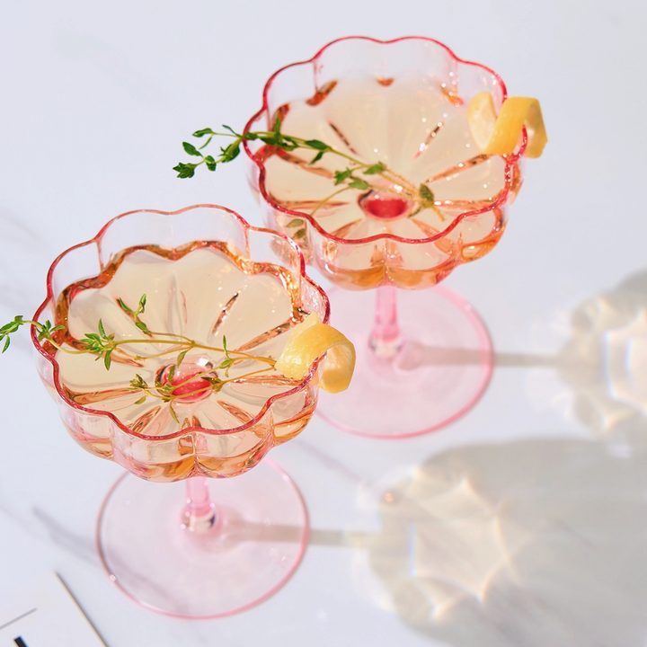 Flower Wavy Petals Wave Glass Coupes