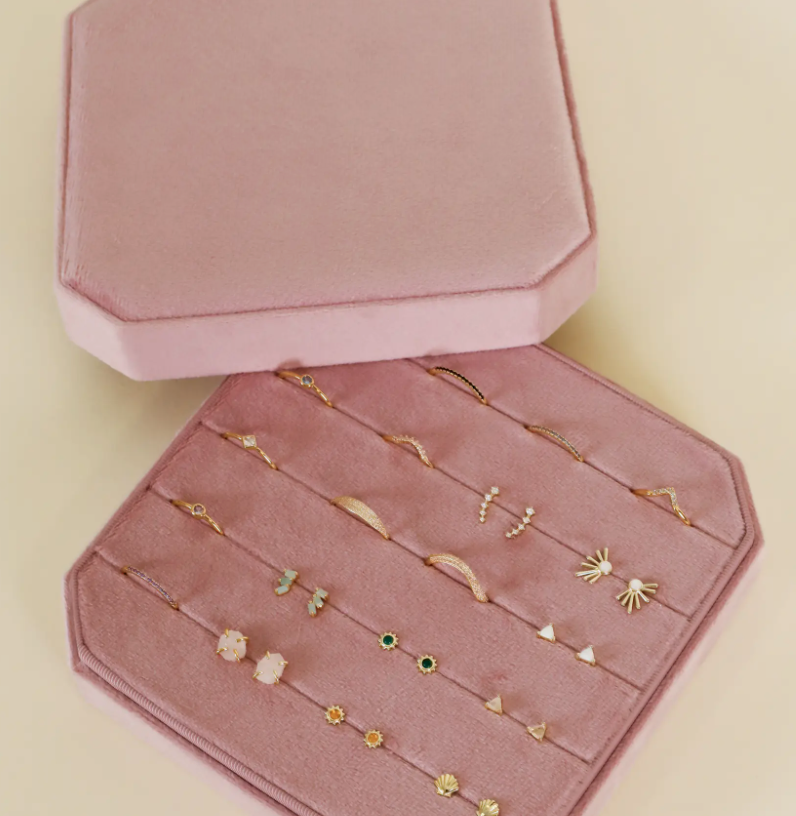Velvet Jewelry Box - Light Pink