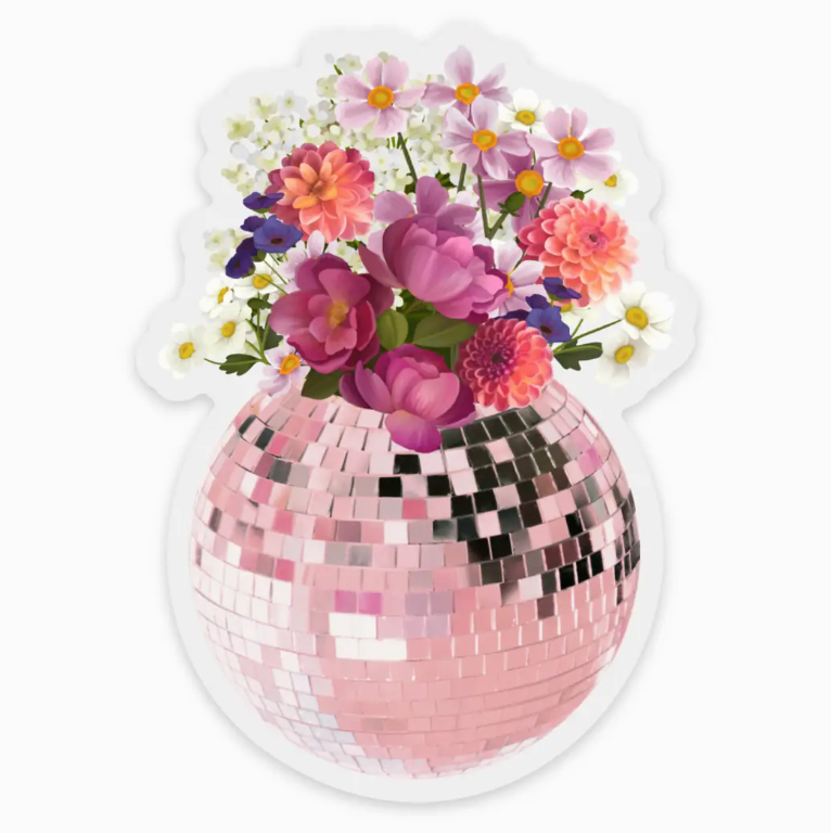 Clear Disco Ball Bouquet Sticker