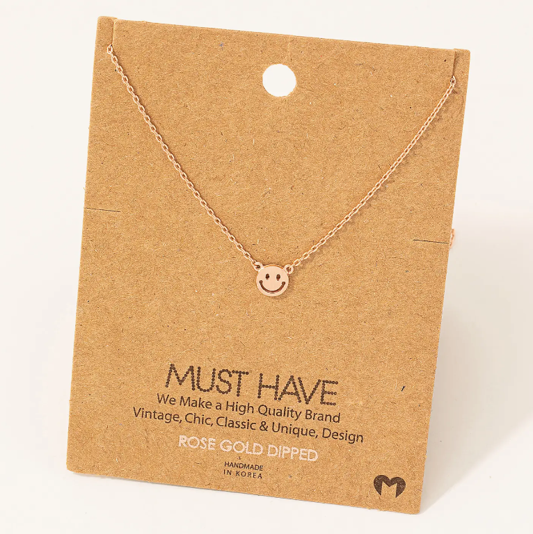 Mini Smiley Face Charm Necklace