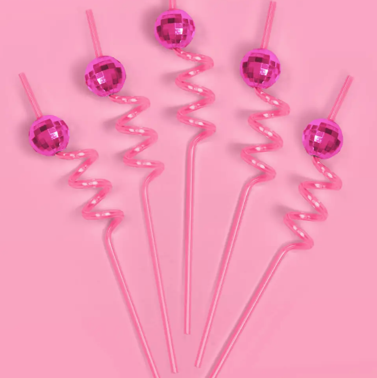 Disco Ball Swirly Straw