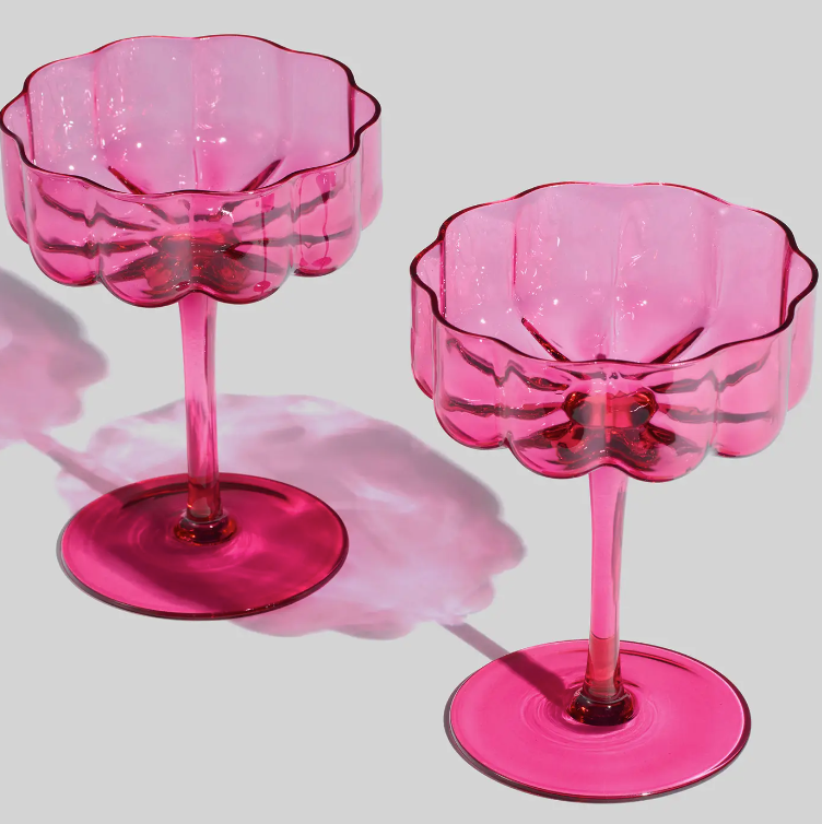 Flower Wavy Petals Wave Glass Coupes