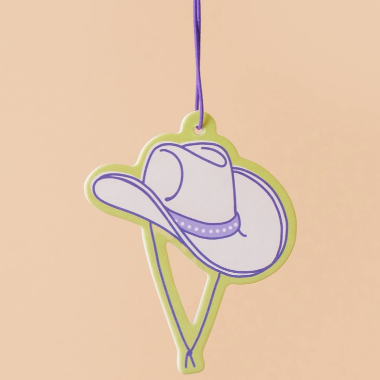 Cowgirl Hat Air Freshener - Green Apple - Bachelorette