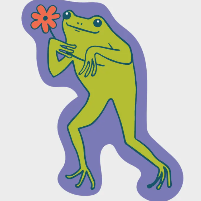 Daisy Frog Sticker