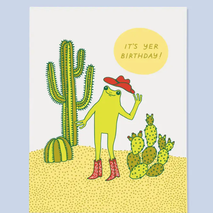 Western Frog Bday Card