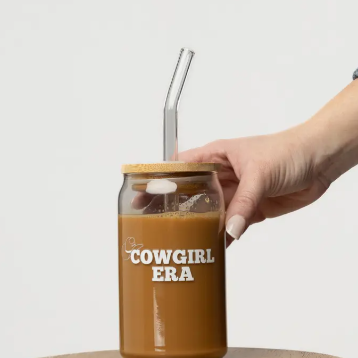 Cowgirl Era Glass Can|Latte Glass