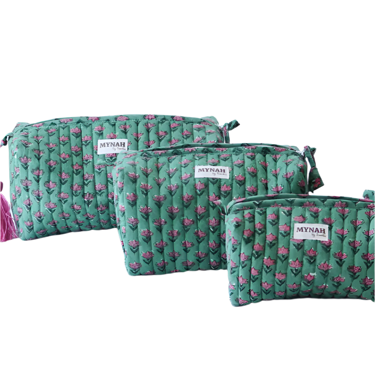 Cactus Bud Floral Cosmetic Bag