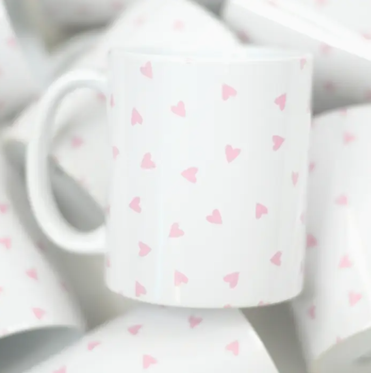 Pink Hearts Valentine's Mug