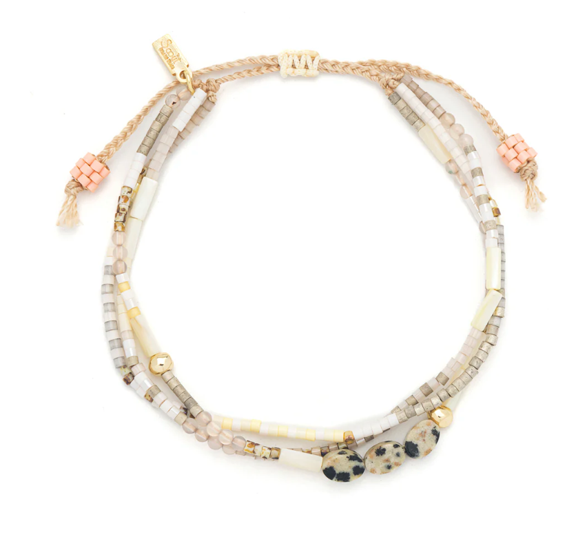 Mixed Media Bracelet - Joy/Dalmatian Jasper/Gold