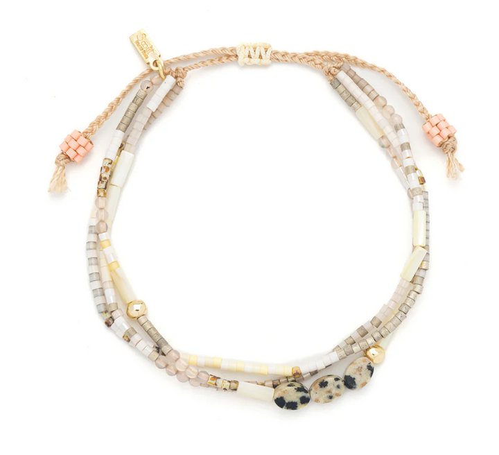 Mixed Media Bracelet - Joy/Dalmatian Jasper/Gold