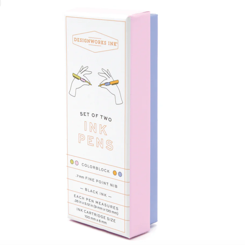 Color Block Pens - Set of 2 - Lilac + Cornflower