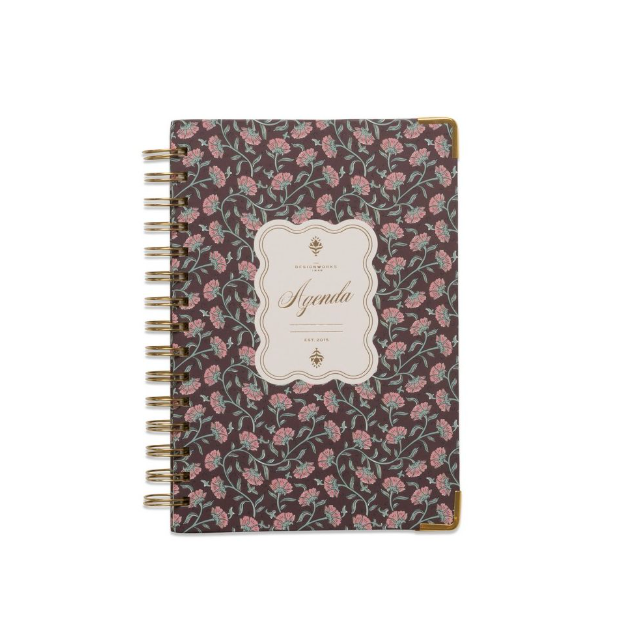 Undated 13 Month Perpetual Planner - Burgundy Vintage Floral