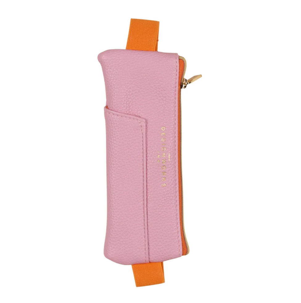 Vegan Leather Pen Pouch Pink/Orange