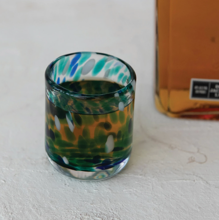 2 oz. Hand-Blown Confetti Shot Glass
