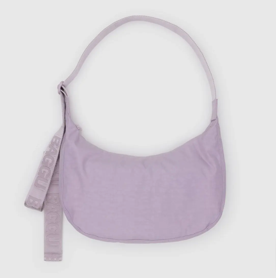 Medium Nylon Crescent Bag - Dusty Pink